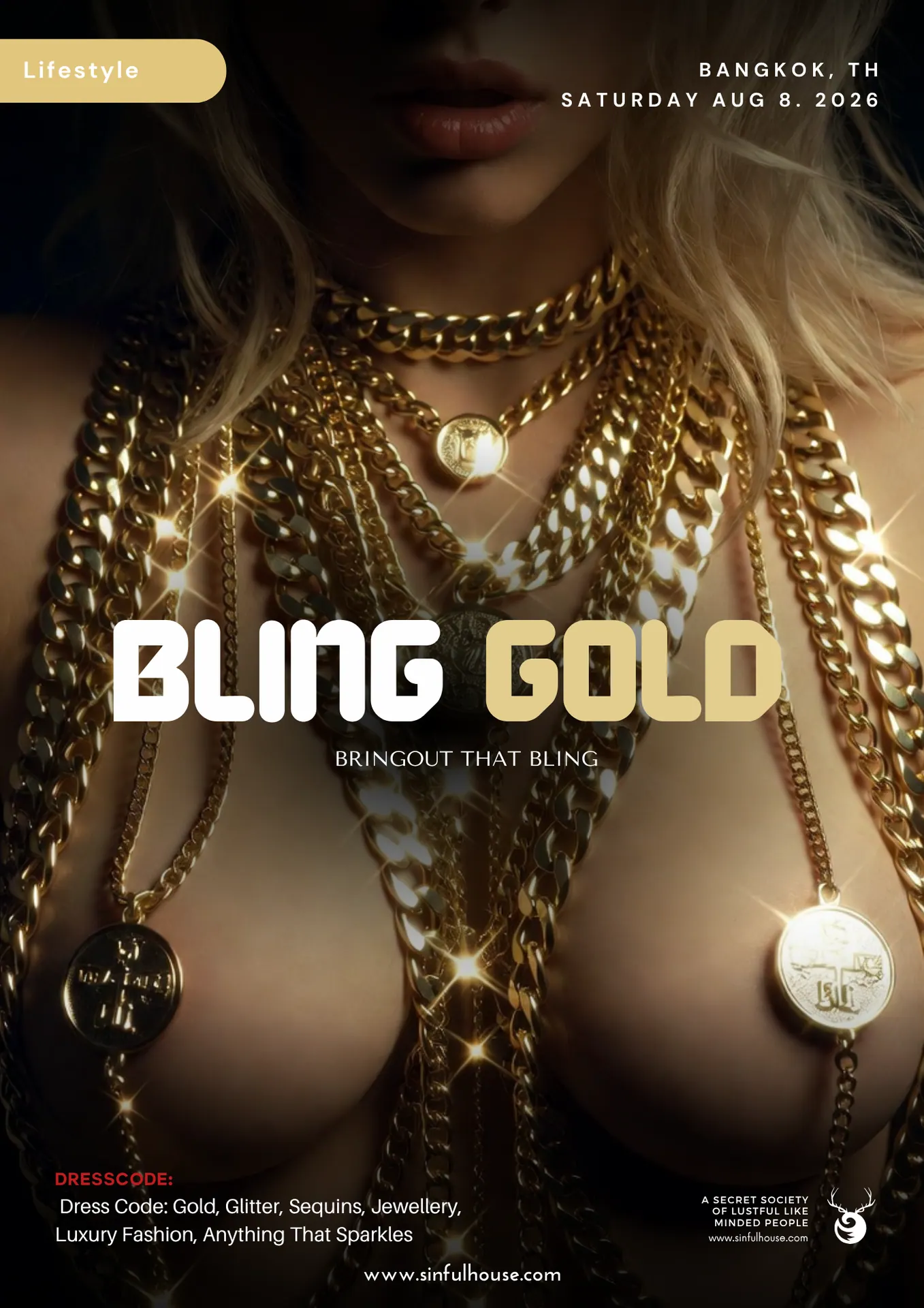 Bling Gold event poster
